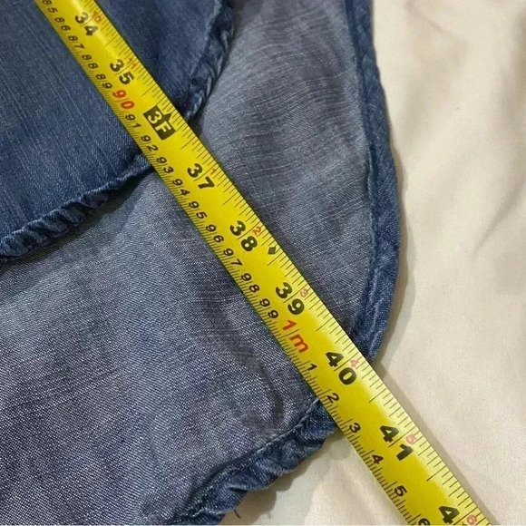 🎈Harve Bernard women blue tunic sleeveless long back chambray lagenlook dress S - Picture 4 of 7